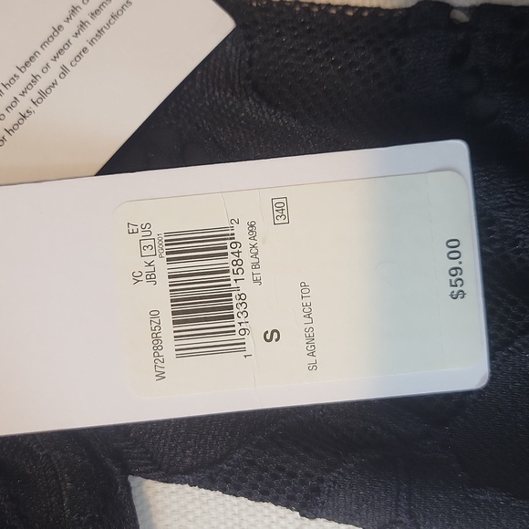 GUESS Black Agnes Mock Neck Cutout Sleeveless Lace Overlay Top - Picture 11 of 14